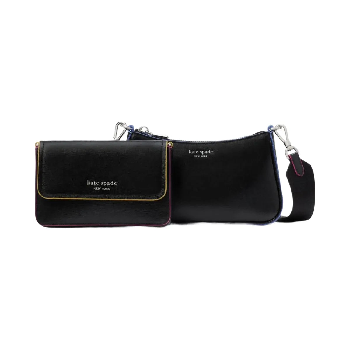 Kate Spade Double Up Glitter Edge Crossbody Black Multi