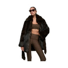 Alo Women's Faux Fur Starstruck Coat - Midnight Brown/Black