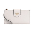 Coach Phone Wallet Crossgrain Leather-Gold-Chalk
