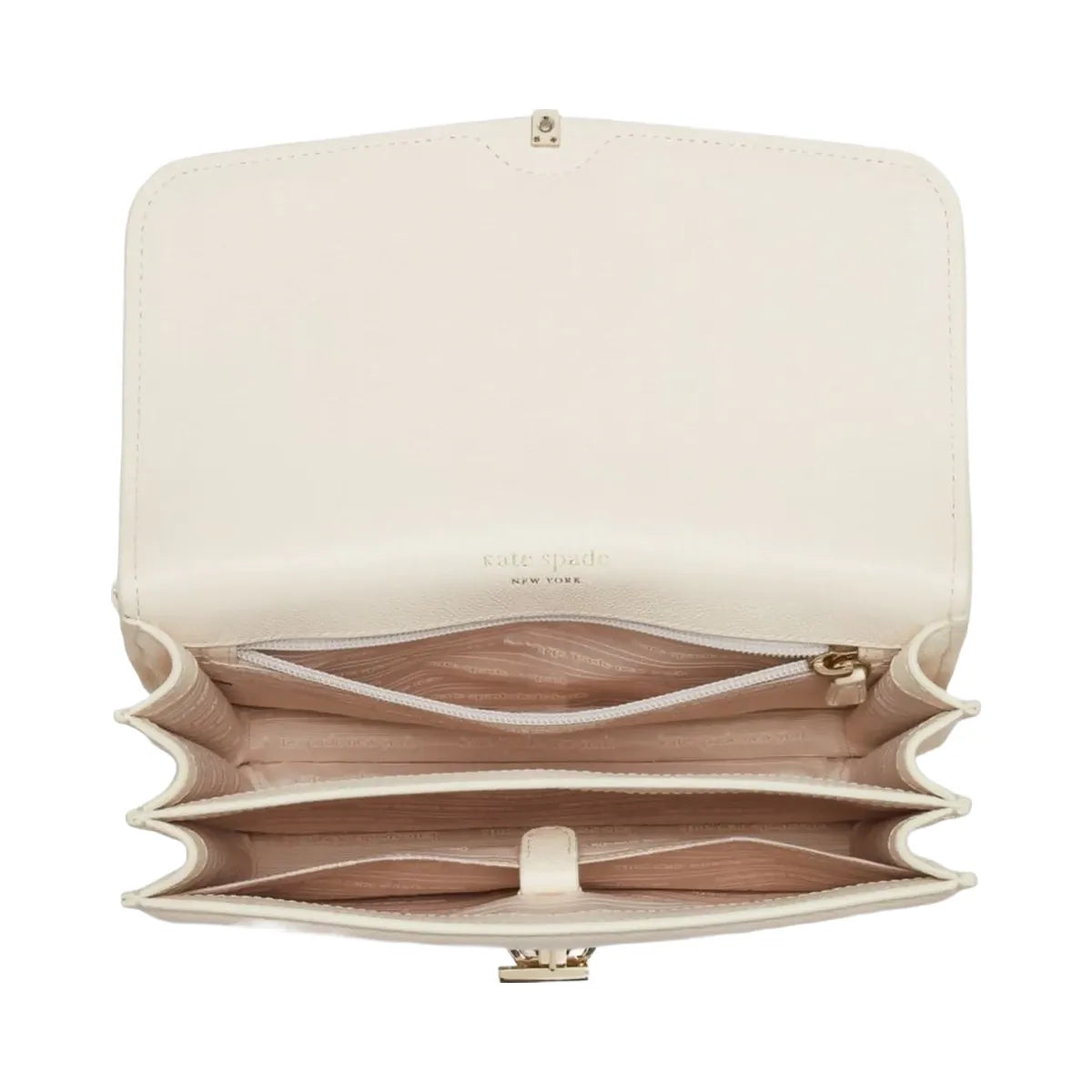 Kate Spade Locket Large Flap Shoulder Bag Parchment