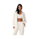 Alo Women's Ribbed Velour Mountain Side Shacket - Ivory