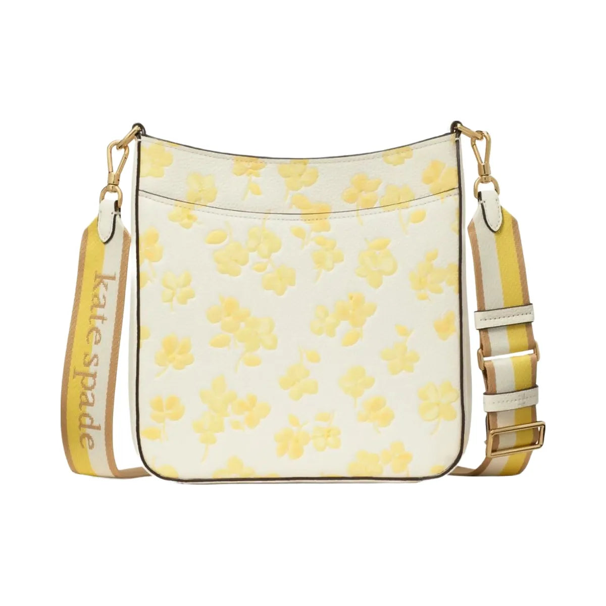 Kate Spade Hudson Spring Pansies Messenger Crossbody Bag Yuzu Jam Multi