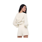 Alo Women's Cashmere Plush Waffle Full Zip Hoodie - Ivory