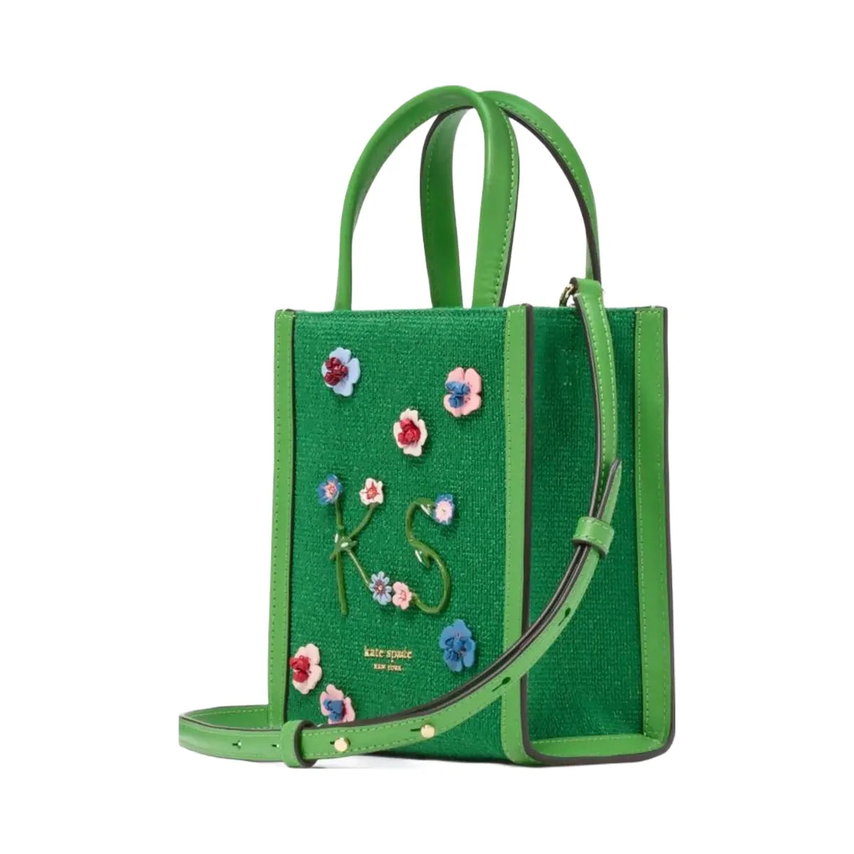 Kate Spade Manhattan Floral Appliqué Chenille Mini Tote Watercress Multi