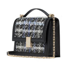 Kate Spade Deco Plaid Tweed Chain Shoulder Bag Black Multi