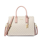 Michael Kors Laila Medium Signature Logo Satchel Vanilla-Soft Pink