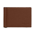 Coach Slim Money Clip Billfold Wallet Pebbled Leather-Gunmetal-Saddle