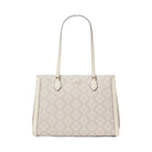 Kate Spade Signature Spade Flower East West Large Laptop Tote Dark Beige Multi