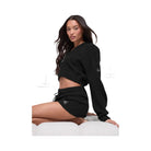 Alo Women's Cashmere Plush Waffle Full Zip Hoodie - Black