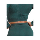 Gymshark Adapt Fleck Seamless Long Sleeve Crop Top - Darkest Teal/Functional Teal