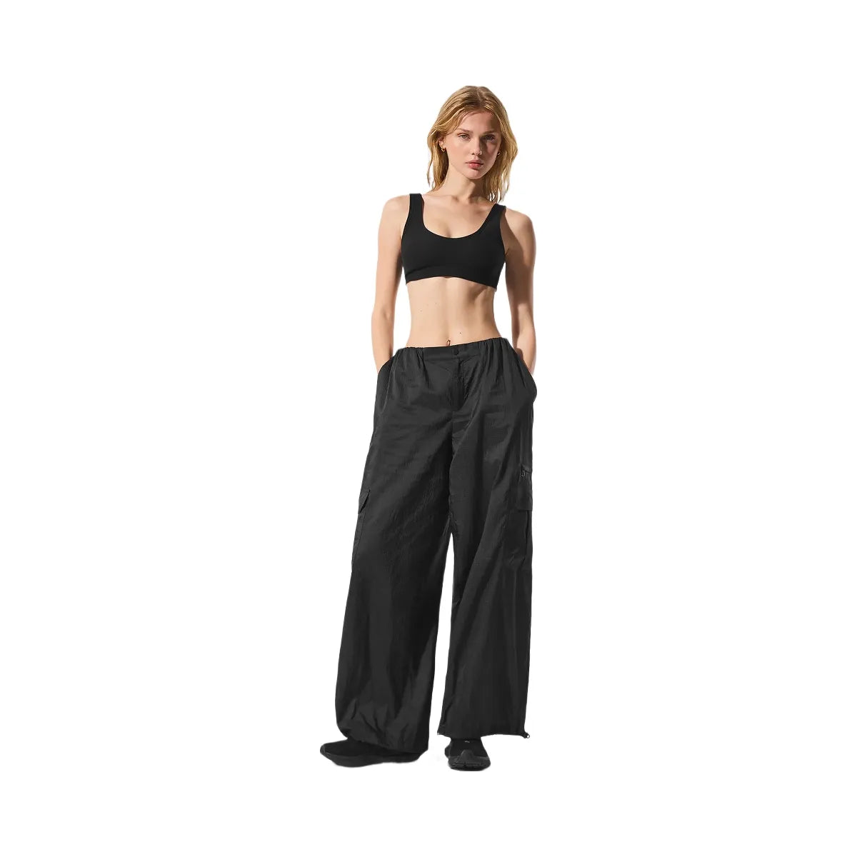 Alo Women's Sheer Game Time Wide Leg Jogger - Black
