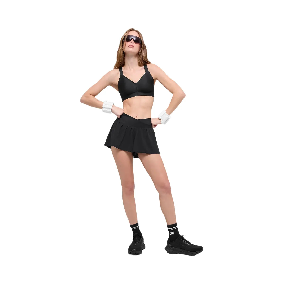 Alo Women's V-Cute Running Short - Black