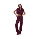 Alo Women's Cropped Gold Rush Puffer Vest - Burgundy
