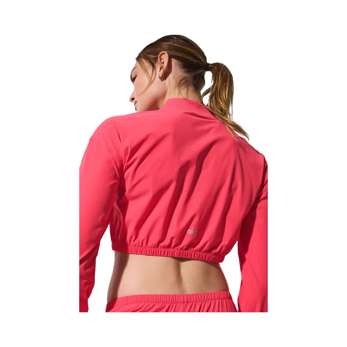Alo Women's Cropped Breezy Full-Zip Cover Up - Candy Red