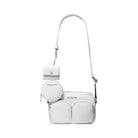 Michael Kors Jet Set Leather Medium Crossbody Bag with Case for Apple Airpods Pro® Optic White
