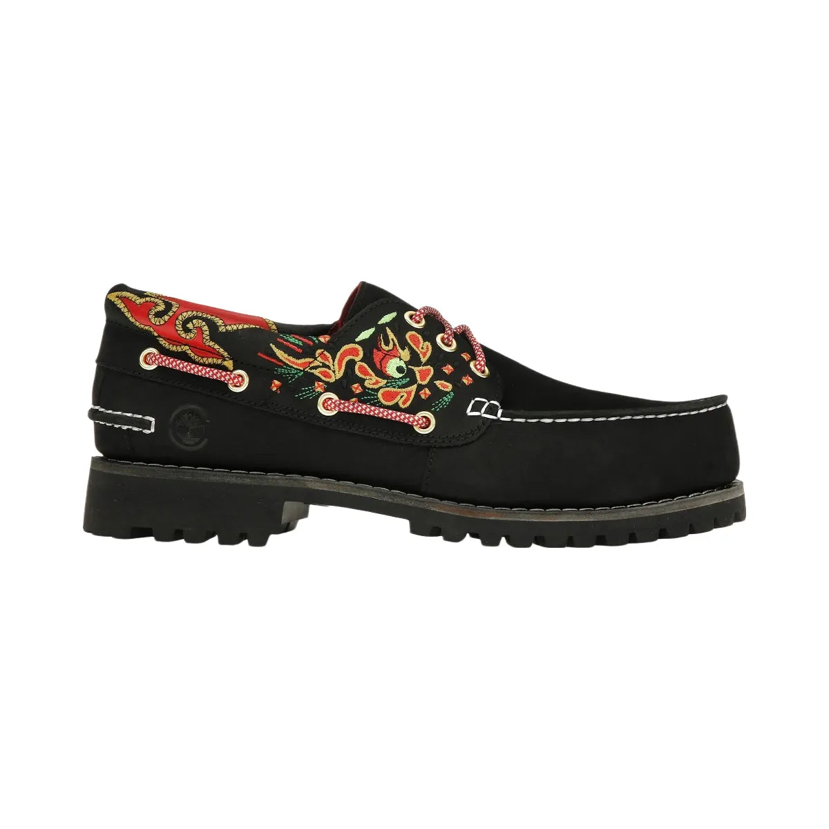 Timberland 3-Eye Classic Lug Handsewn Boat Shoe Clot Black