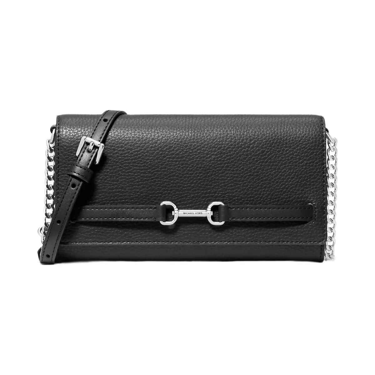 Michael Kors Carson Large Pebbled Leather Convertible Crossbody Bag Black