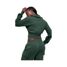 Alo Women's Scholar Knit Cropped Full Zip Jacket - Clover Green
