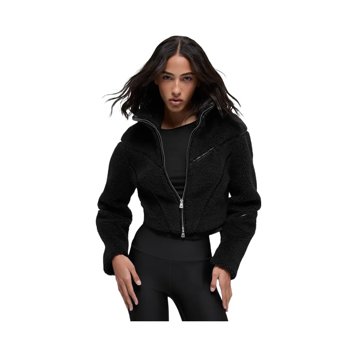 Buy Alo Women's Sherpa Cropped Slope Side Jacket - Black W4724R010