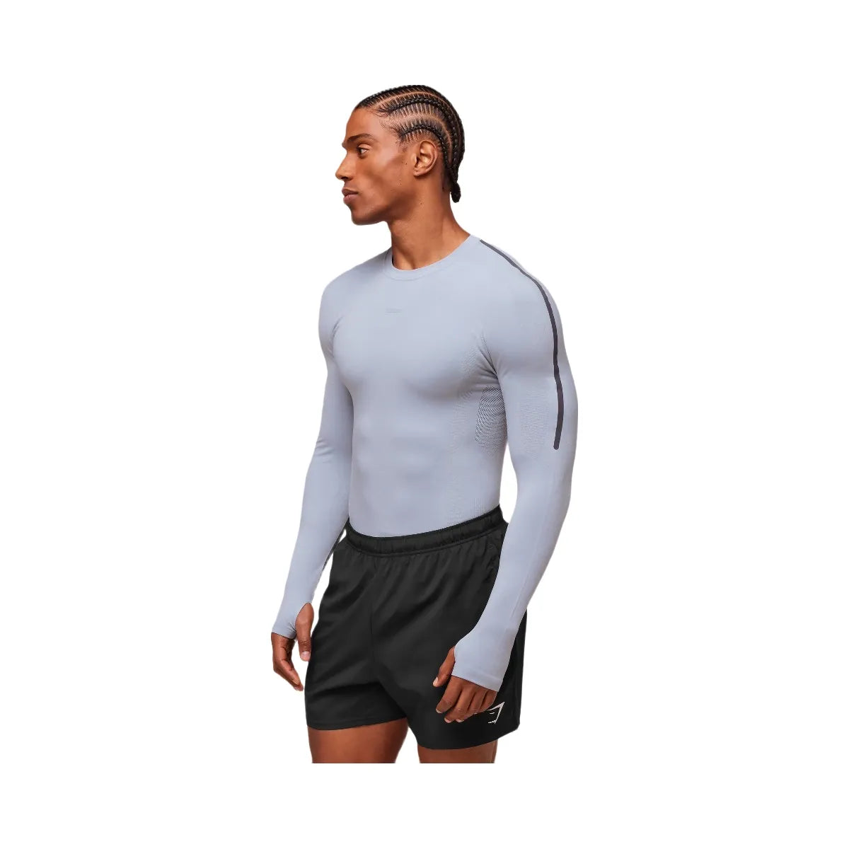 Gymshark everywear Warp Knit LS T-Shirt - Pale Blue