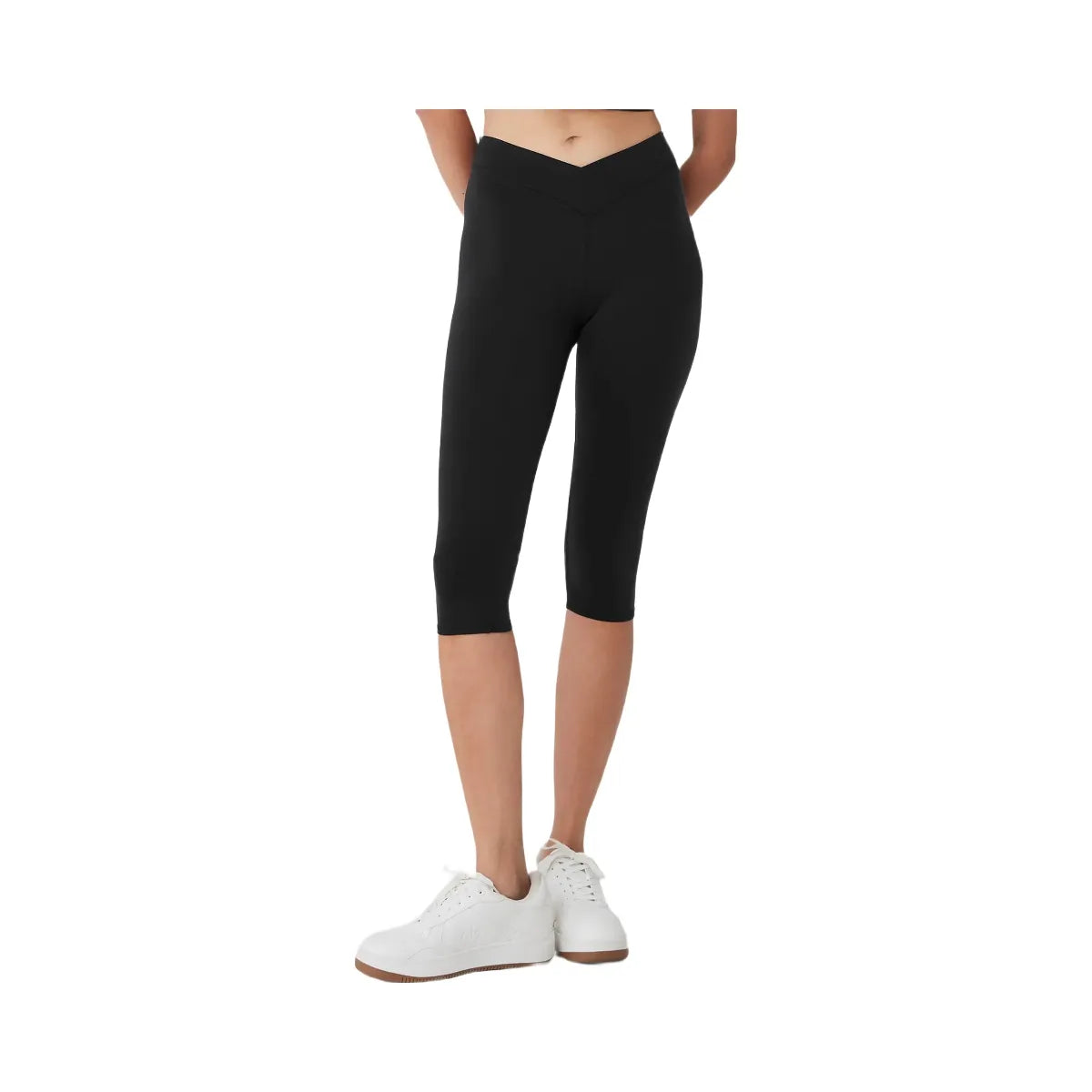 Alo Women's Airbrush V-Cut Define Capri - Black