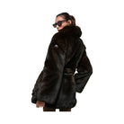 Alo Women's Faux Fur Starstruck Coat - Midnight Brown/Black