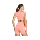 Gymshark Luxe Seamless Boat Neck Crop Top - Bros Muted Coral Marl