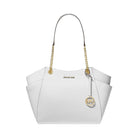 Michael Kors Jet Set Large Saffiano Leather Shoulder Bag Optic White