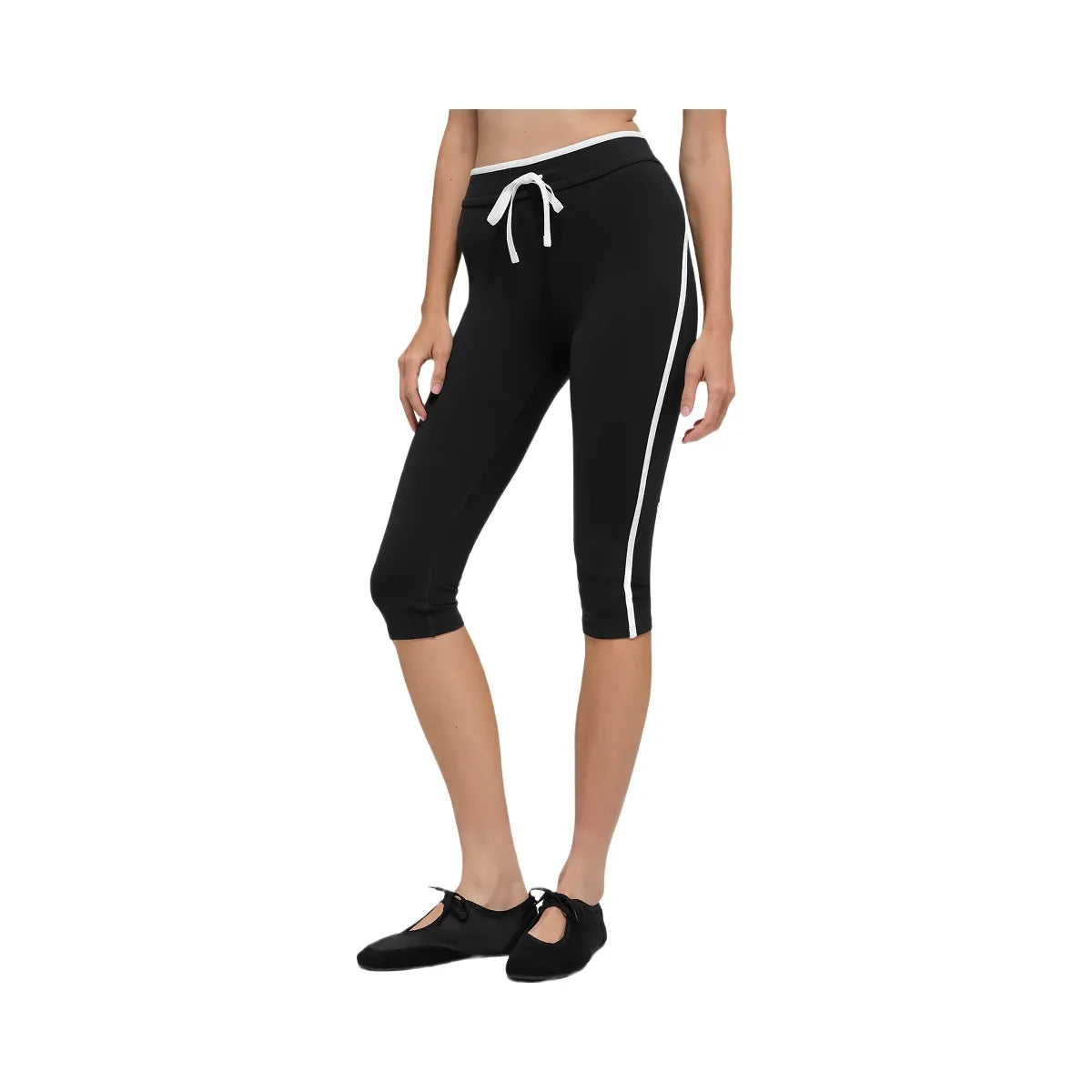 Alo Women's Airbrush High-Waist Race Pace Capri - Black/White