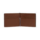 Coach Slim Money Clip Billfold Wallet Pebbled Leather-Gunmetal-Saddle