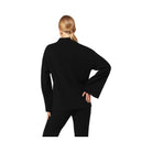 Alo Women's Cashmere Ribbed Winter Dream Mock Neck Coverup - Black