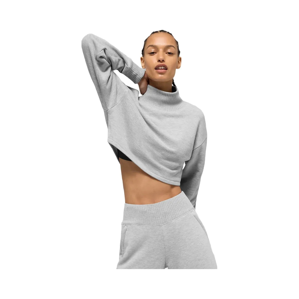 Alo Women's Cropped Serenity Coverup - Athletic Heather Grey
