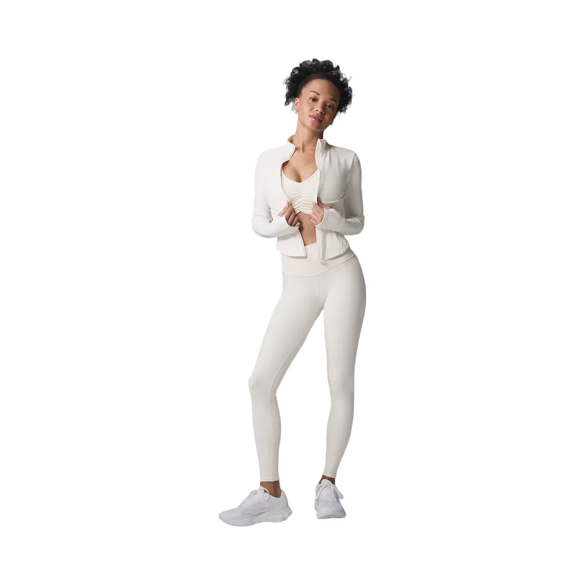 Alo Women's Airbrush Corset Full Zip Jacket - Ivory