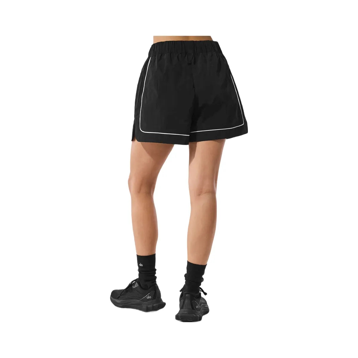 Alo Women's Motivate Track Short - Black/White