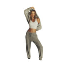 Alo Women's Cable Knit Winter Bliss Pant - Athletic Heather Grey