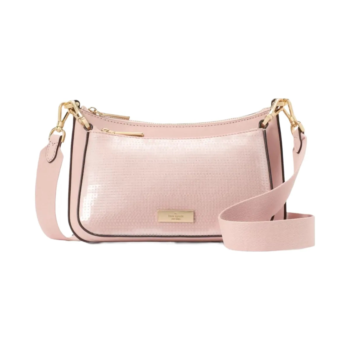 Kate Spade Duet Satin Sequin Crossbody Rose Smoke
