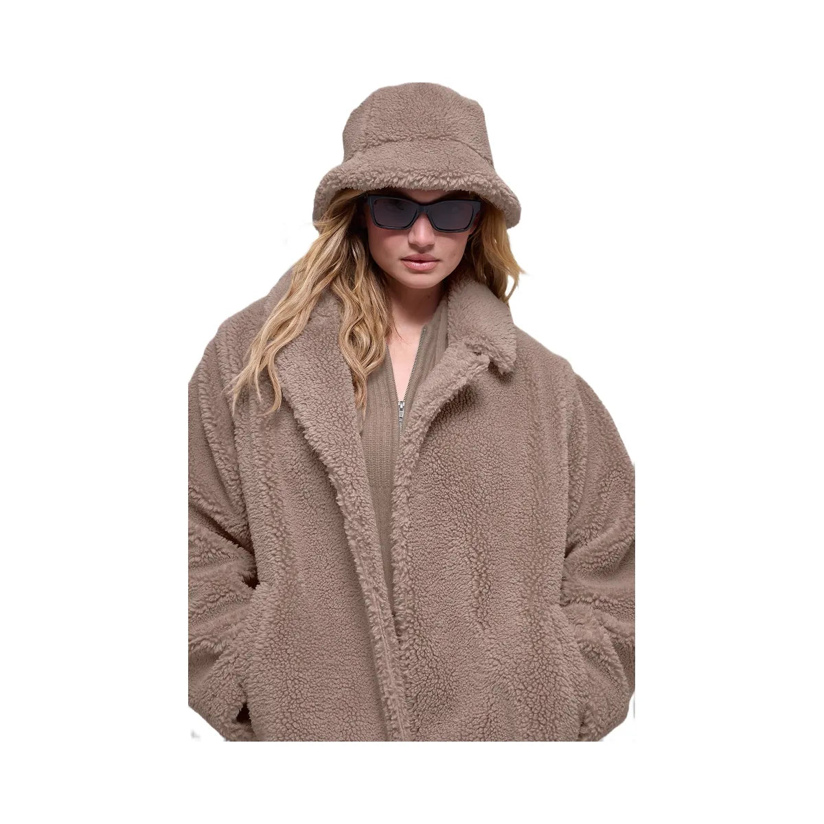 Alo Women's Oversized Sherpa Trench - Chai Latte
