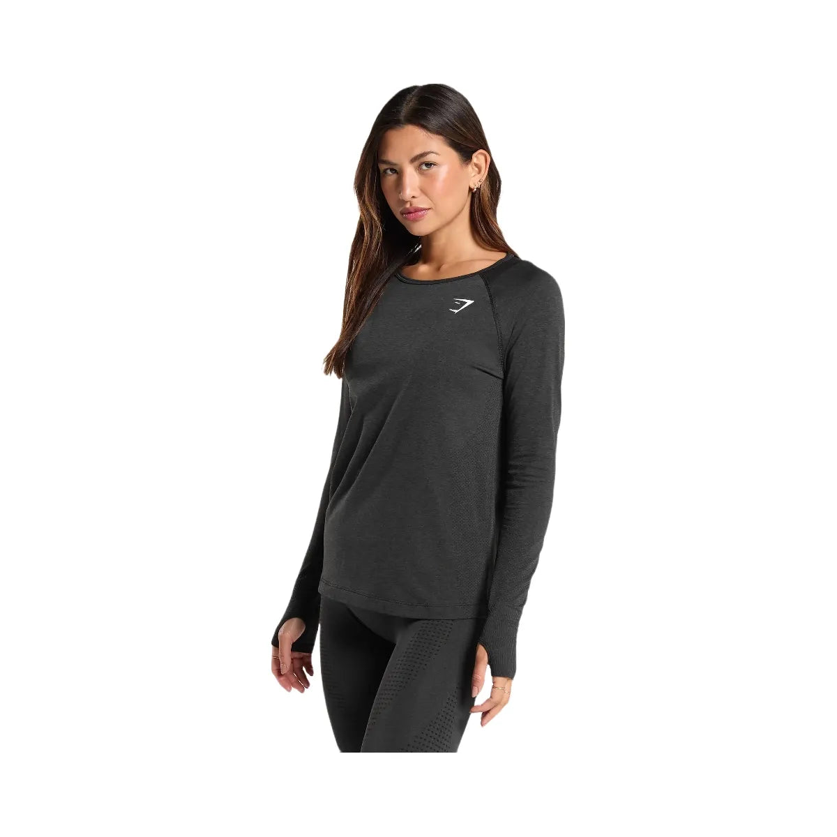 Gymshark Vital Light Long Sleeve Top - Black Marl