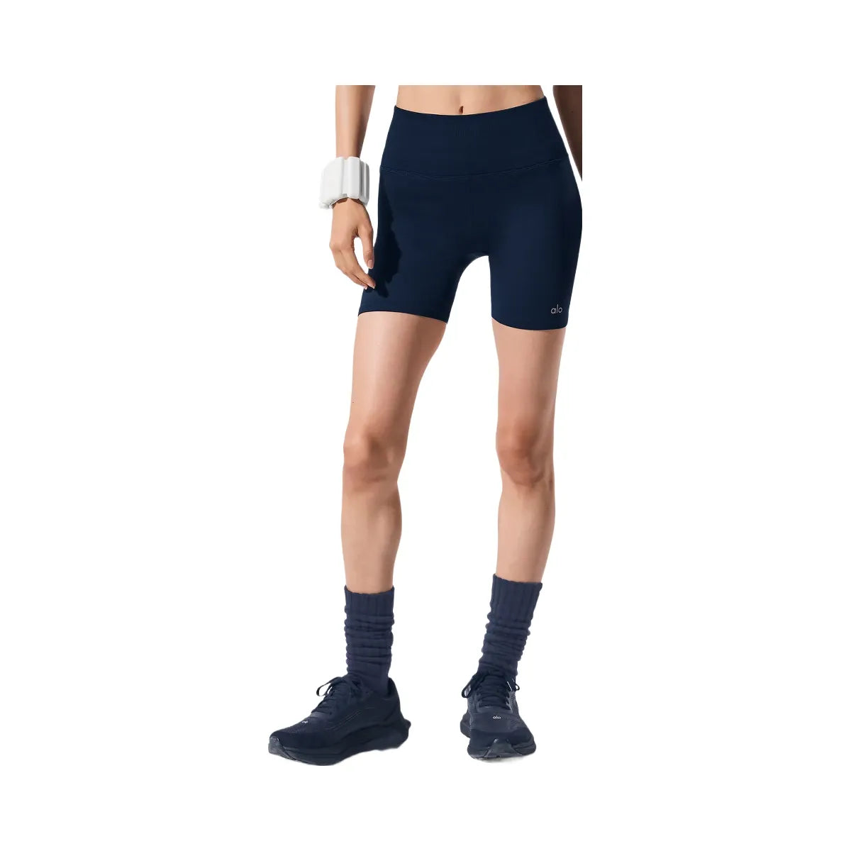 Alo Women's 5" Seamless Ribbed Favorite Short - Navy