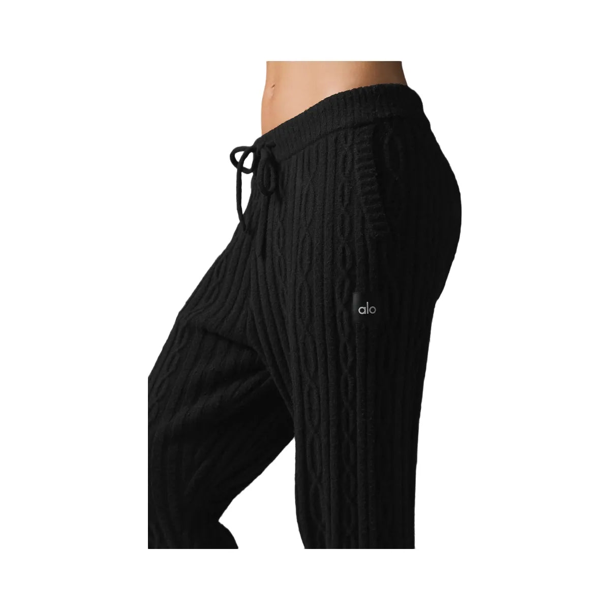 Alo Women's Cable Knit Winter Bliss Pant - Black