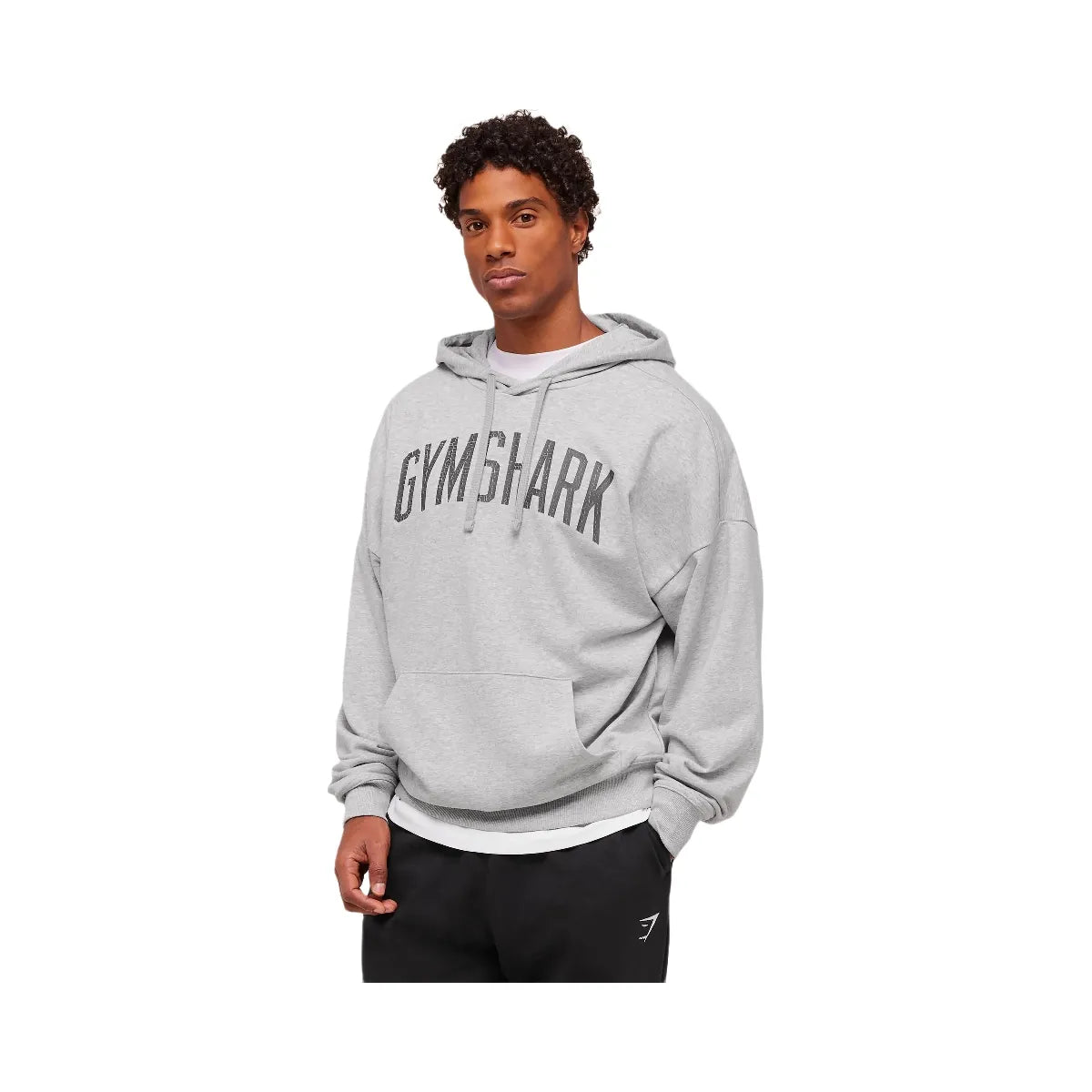 Gymshark Worn Graphic Hoodie - Light Grey Core Marl