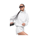 Alo Women's Polar Fleece Retreat Cover Up - White Heather Grey