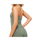 Gymshark Soft Sculpt Halterneck Tank With Shelf - Unit Green