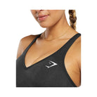 Gymshark Vital V Neck Sports Bra - Black Marl
