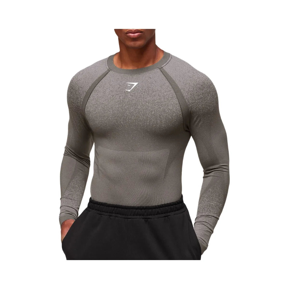 Gymshark Shadow Seamless Long Sleeve T-Shirt - Meteor Grey