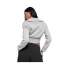 Alo Women's Scholar Knit Cropped Full Zip Jacket - Athletic Heather Grey