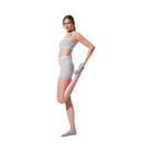 Alo Women's 4” Alosoft High-Waist Heart Throb Short - Athletic Heather Grey/White