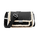 Michael Kors Bradshaw Medium Suede and Faux Shearling Messenger Bag Black