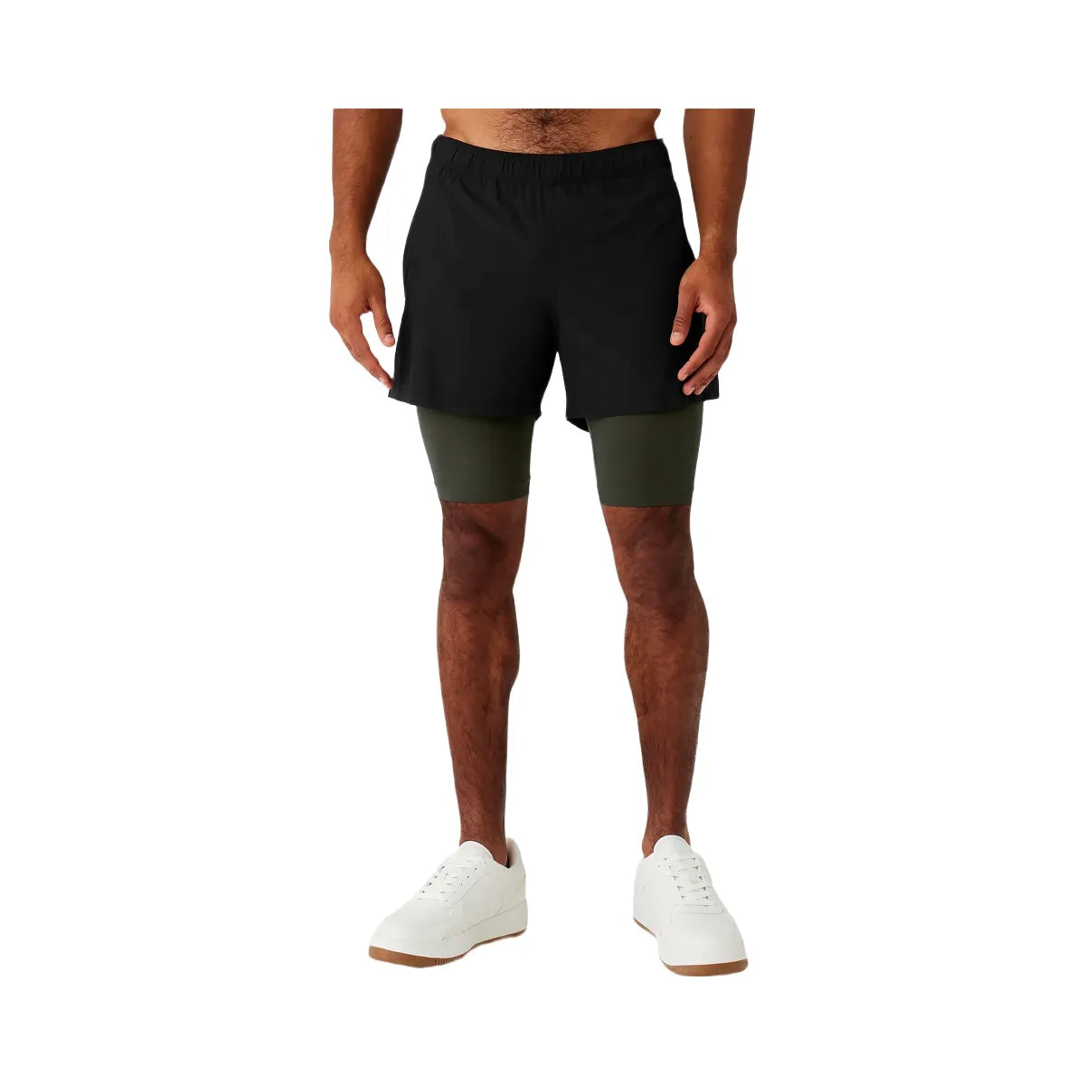 Alo Men's 5" Revival 2-in-1 Short - Black/Stealth Green