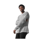 Alo Men's Cable Knit Crew Neck Sweater - Athletic Heather Grey